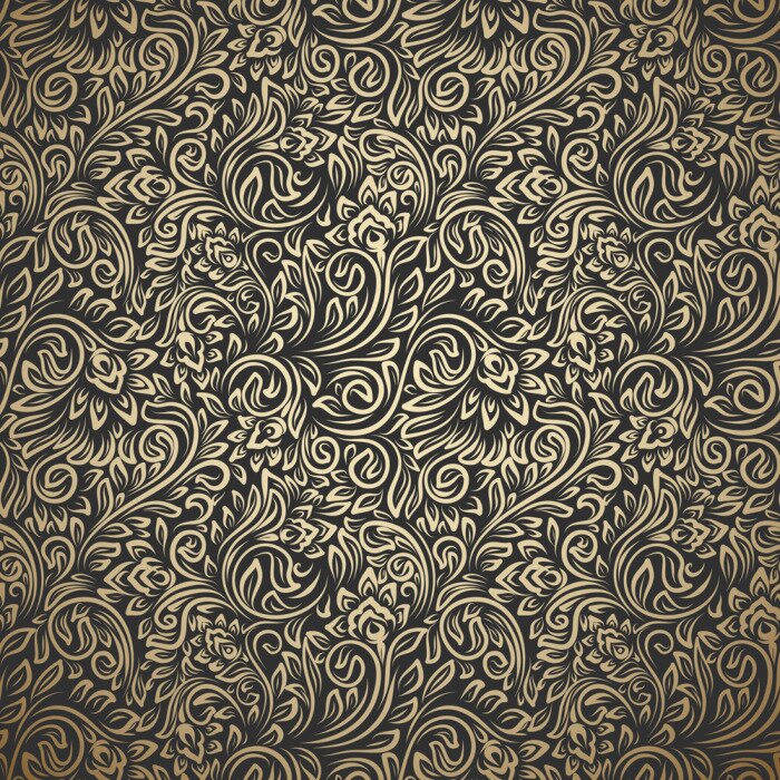 Behang Vintage seamless pattern with curls