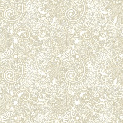 Behang vintage sierlijke naadloze patroon