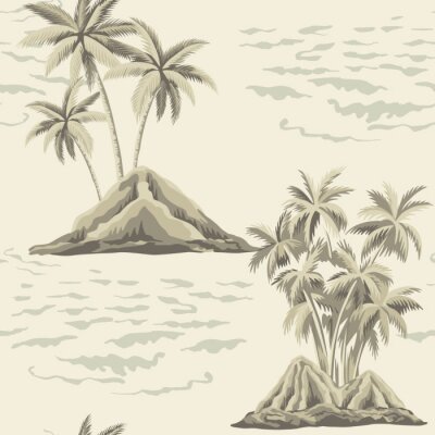 Behang Vintage stijl eilanden