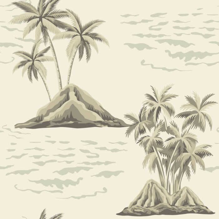 Behang Vintage stijl eilanden
