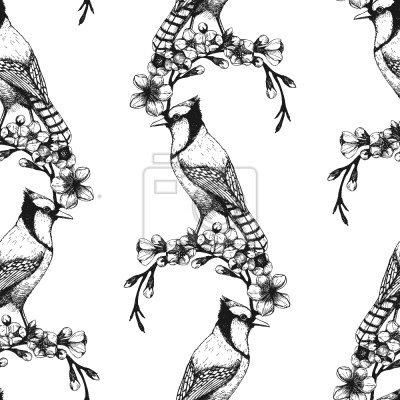 Behang Vintage Woodpecker