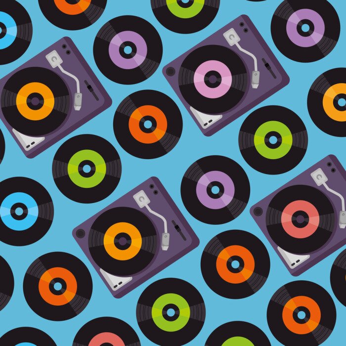 Behang vinyl draaischijf apparaat patroon achtergrond