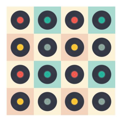 Behang Vinylplaten naadloos patroon