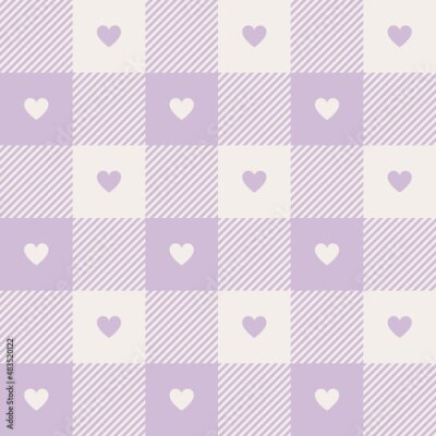 Behang Violet pastel geruit patroon