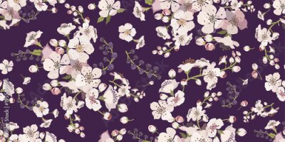 Violette achtergrond van bloeiende bloemen