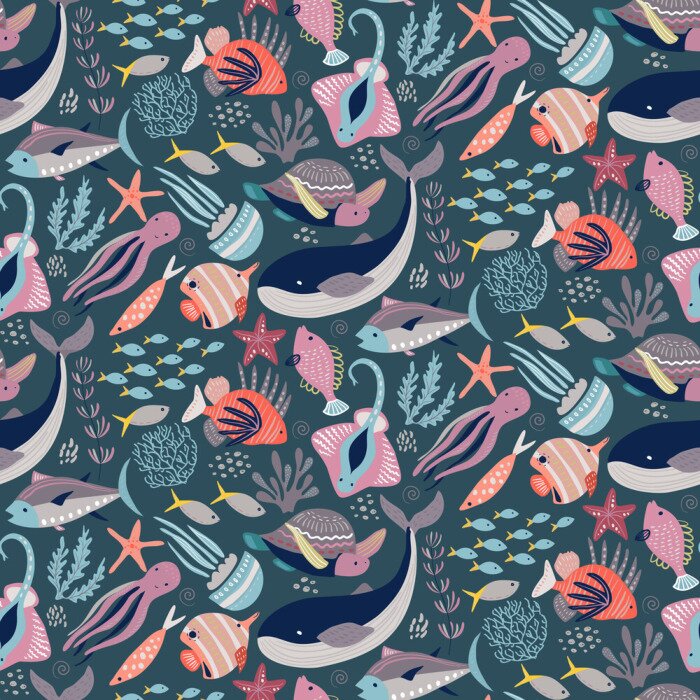 Behang Vissen en andere zeedieren