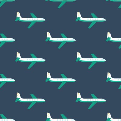 Behang Vliegtuig naadloos patroon