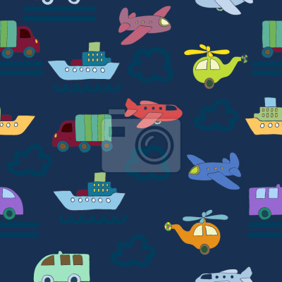 Behang Vliegtuigen en auto's