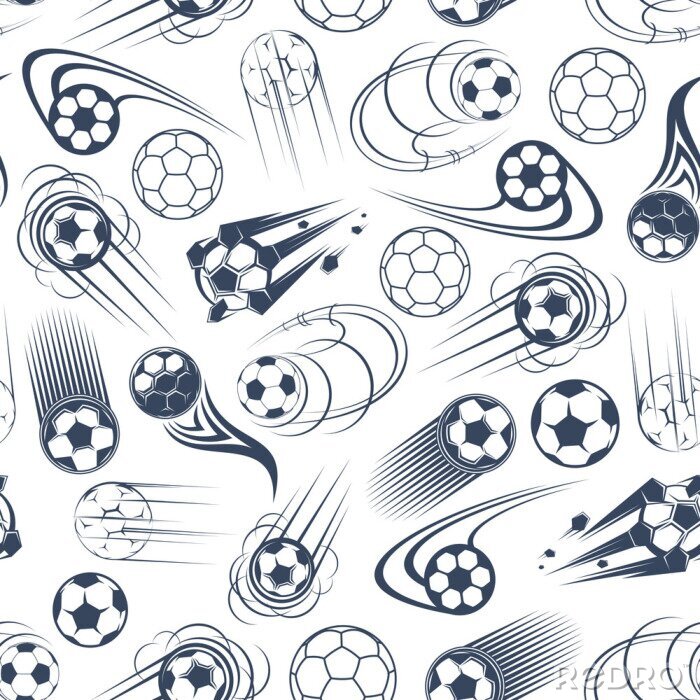 Behang Voetbal of voetbal ballen naadloos patroon