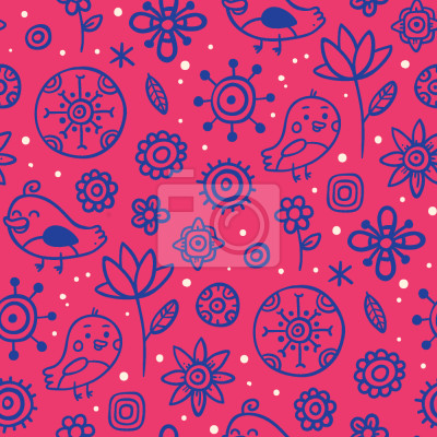 Behang Vogels houden van bloemen