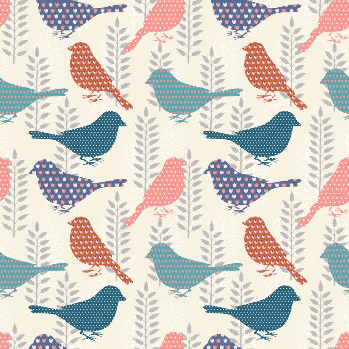 Behang Vogels naadloze patroon