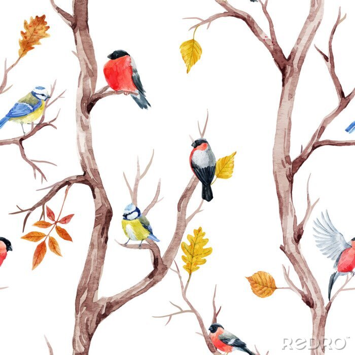 Behang Vogels op de boom