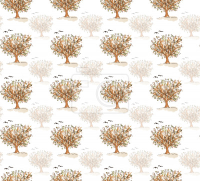 Behang Vogels tussen de boomtoppen