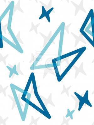 Behang Vormen in blauwtinten