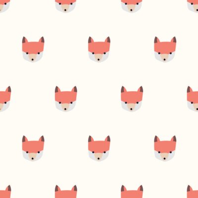 Behang Vossenkoppen op een poederachtergrond