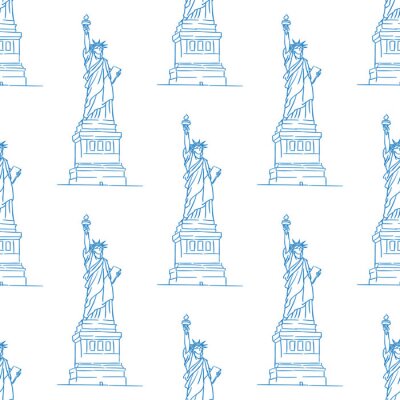 Behang Vrijheidsbeeld naadloze patroon