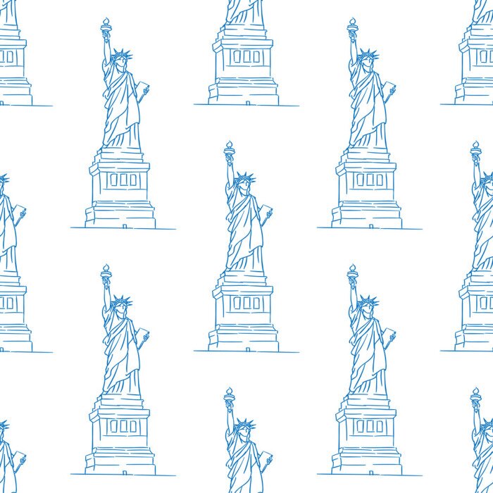 Behang Vrijheidsbeeld naadloze patroon
