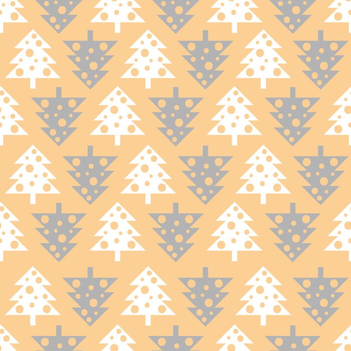 Behang Vrolijke abstracte kerstbomen