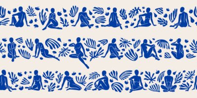 Behang Vrouwelijk patroon in Matisse-stijl