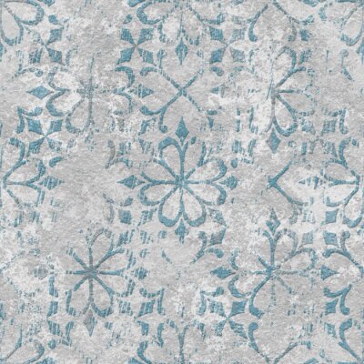 Behang Wall stencil plaster seamless texture, pattern on grunge background, 3d illustration