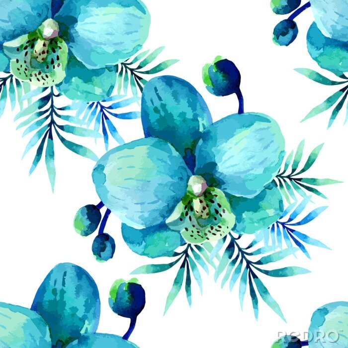 Behang Watercolor bloemen naadloos patroon