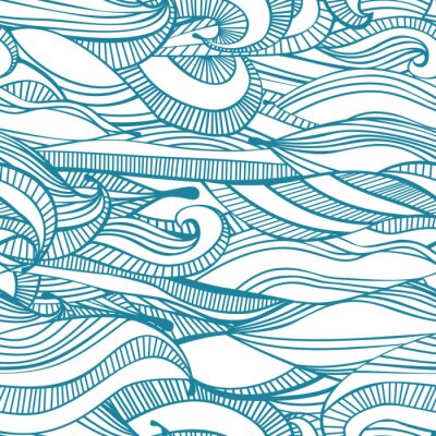 Behang Waterval in blauw