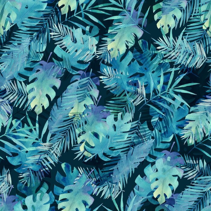 Behang Waterverf laat patroon achter. Zomerafdruk. Schilderij illustratie