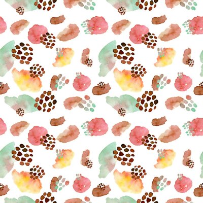 Behang Waterverf naadloos patroon, de stijl van de stijlmemorphis van de punt, helder ontwerp die achtergrond herhalen. Handgeschilderde moderne penseelvormen.