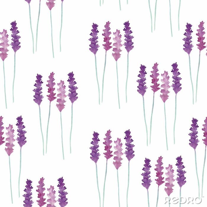 Behang Waterverfbloemen patroon.
