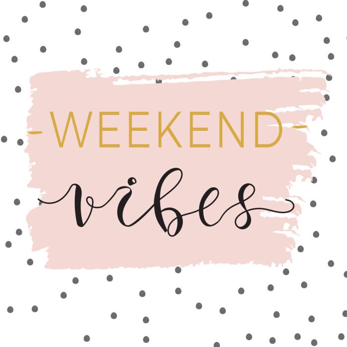 Behang Weer typografische illustratie met weekendbelettering