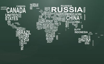 Wereldkaart met typografie