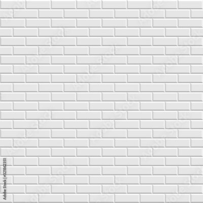 Behang White brick wall seamless background. Modern style. 