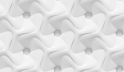 Behang White schaduwrijke abstract geometrische patroon. 3D-rendering achtergrond.