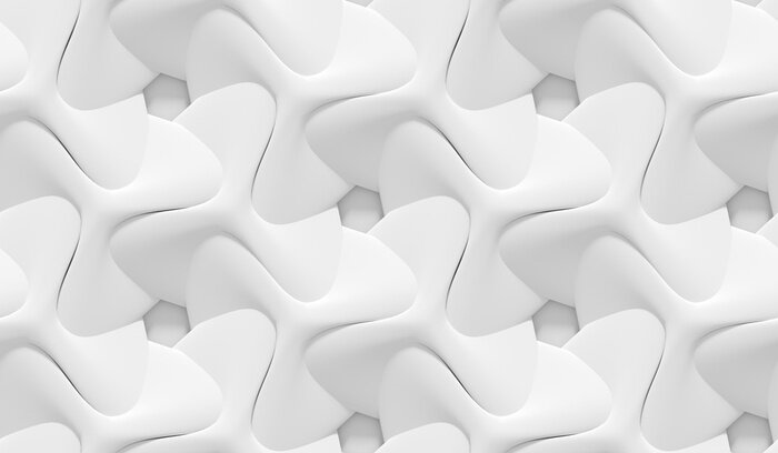 Behang White schaduwrijke abstract geometrische patroon. 3D-rendering achtergrond.