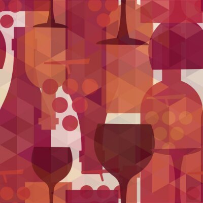 Behang Wijn en drank naadloze patroon achtergrond