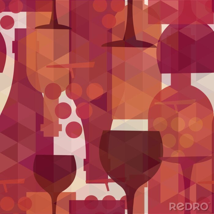 Behang Wijn en drank naadloze patroon achtergrond