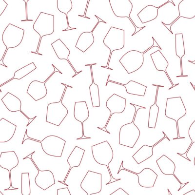 Behang Wijnglazen. Naadloze vector achtergrond.