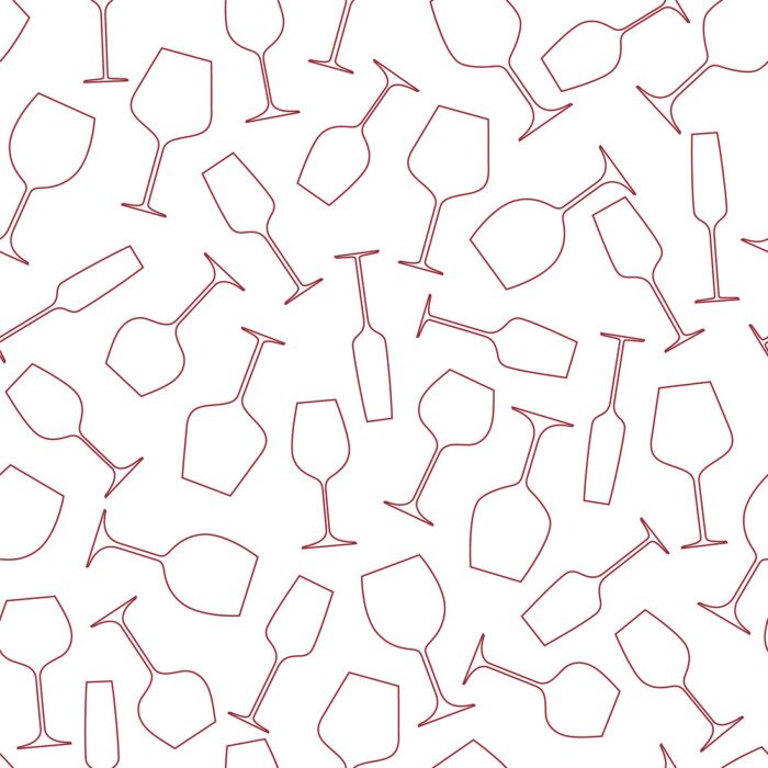 Behang Wijnglazen. Naadloze vector achtergrond.
