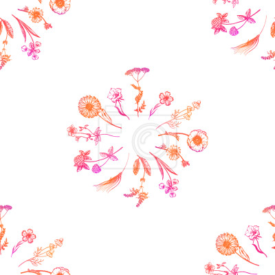 Behang Wilde bloemen boeketten