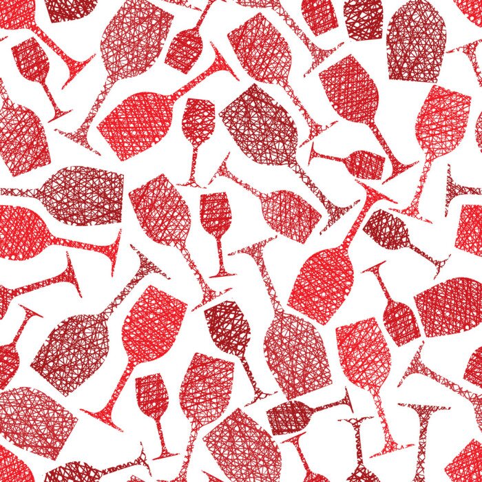 Behang Winery thema naadloze achtergrond, Wijnglazen naadloze patroon,