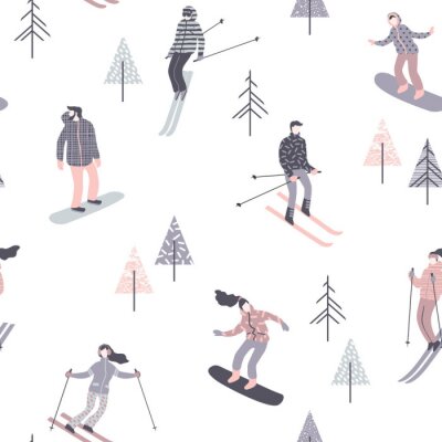 Behang Winterbergen voor skiërs