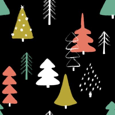 Behang Winterlandschap op een donkere achtergrond