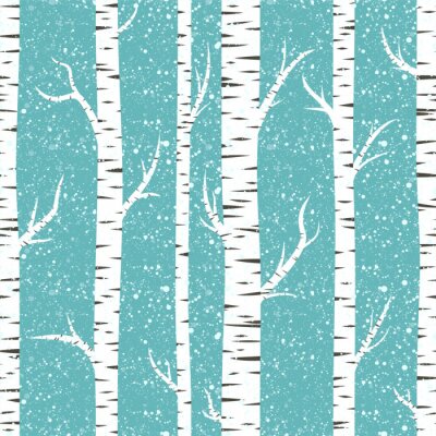 Behang Winters berkenbos