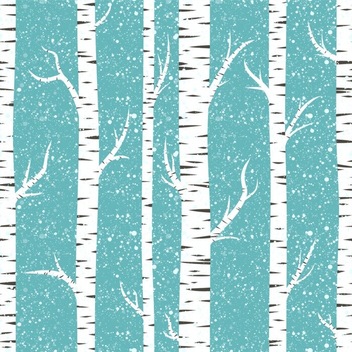 Behang Winters berkenbos