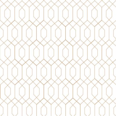 Behang Wit delicaat art deco dessin