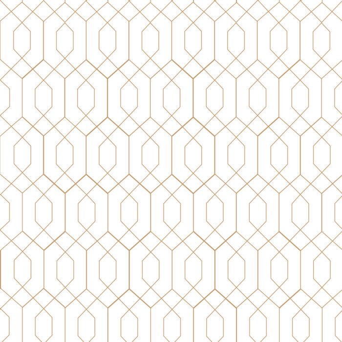 Behang Wit delicaat art deco dessin