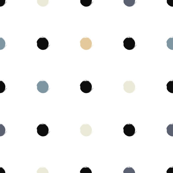 Behang Wit dessin met gerangschikte stippen