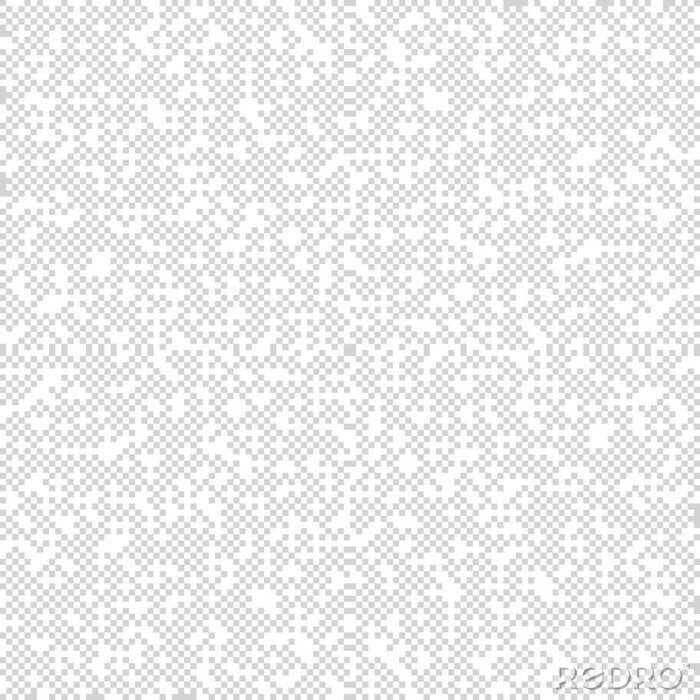 Behang Wit en grijs patroon met pixelstippen