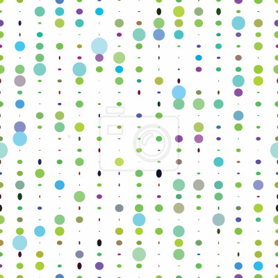 Behang Wit en groen motief met stippen en vormen