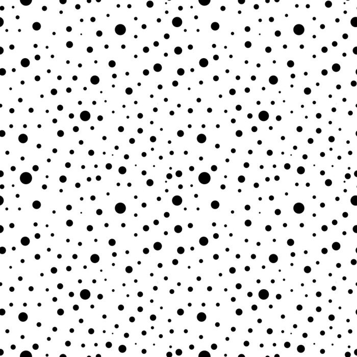 Behang Wit met zwarte stippen decoratie in verschillende grootte